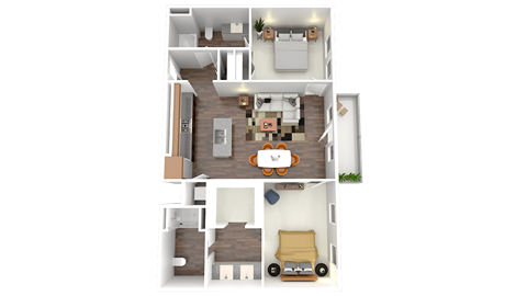 The Kellogg Floor plan at Four23/Hoge, Cincinnati, OH